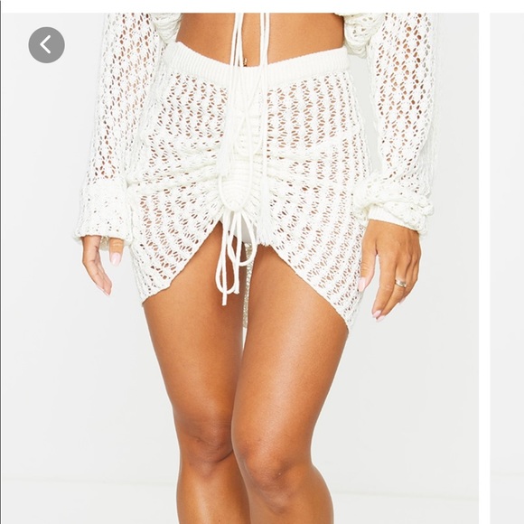 Cream Crochet Beach Cover Up - Picture 2 of 7